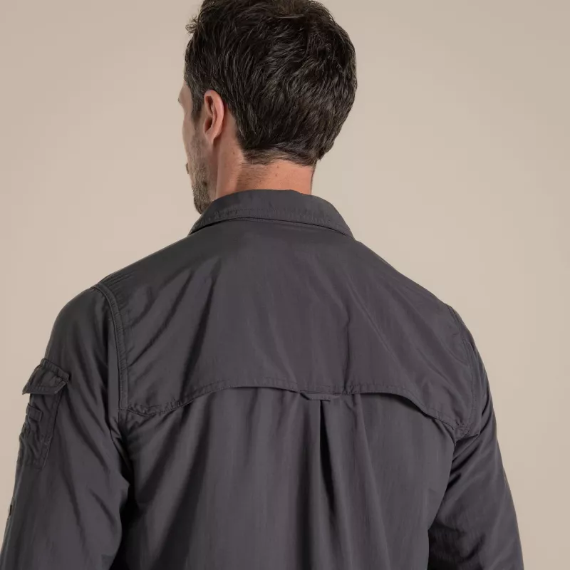 Craghoppers NosiLife Adventure langemouw overhemd III - Black Pepper, M