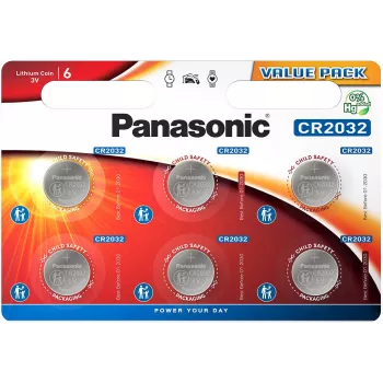 Panasonic Batteries CR-2032EL/6B lithium knoopcel 3V 220mAh (6-pack)
