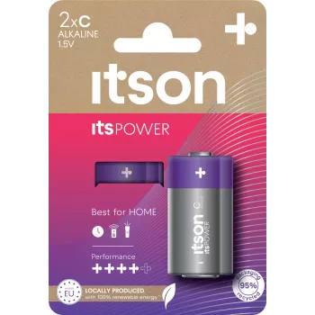ITSON LR14IPO/2CP alkaline C-batterijen (2-pack, blister)