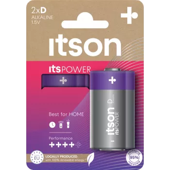 itson itsPOWER D alkaline batterij, 2-pack (LR20IPO/2CP)