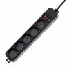 Akyga AK-SP-05A overspanningsbeveiliging stekkerdoos, 5 x CEE 7/5 (type E), schakelaar, 1,8 m, zwart