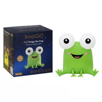 INNOGIO GIOFROGO kikker LED-nachtlampje GIO-165 - oplaadbare siliconenlamp met touchbediening, 7 kleuren, timer
