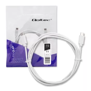 Qoltec USB 2.0 Type-C stekker naar Type-C stekker kabel 2m wit