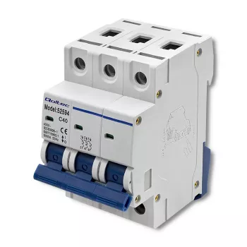 Qoltec 40A 3-polige installatieautomaat met C-karakteristiek MCB 4,5kA DIN-rail
