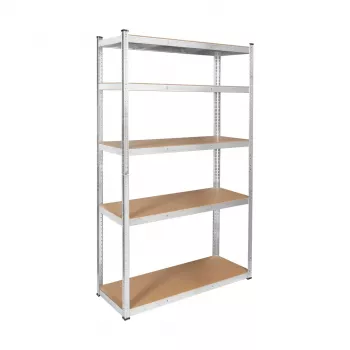 Rebel RB-1252 metalen stelling 205x120x45 cm zilver 5 legplanken 875 kg