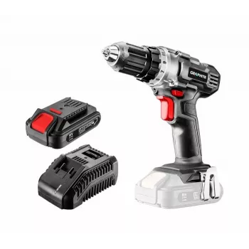 Graphite 58G000-SET1 18V accu-schroefmachine-set met 2x 2,0Ah accu's, 35 Nm, snelspanboorhouder, LED-licht, zwart/rood