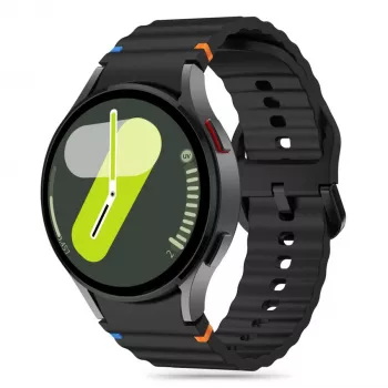 Tech-Protect Silicone Sport siliconen sportband voor Samsung Galaxy Watch4/5/5 Pro/6/7/FE, zwart
