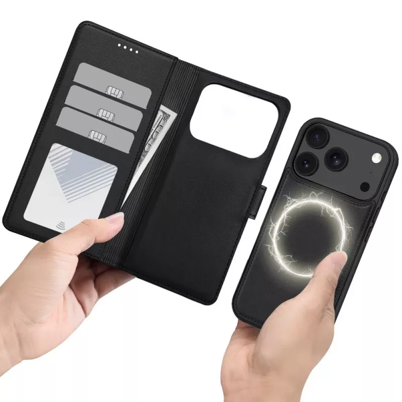 Tech-Protect MagSafe wallet voor iPhone 17 Pro Max / 18 Pro Max, mat zwart