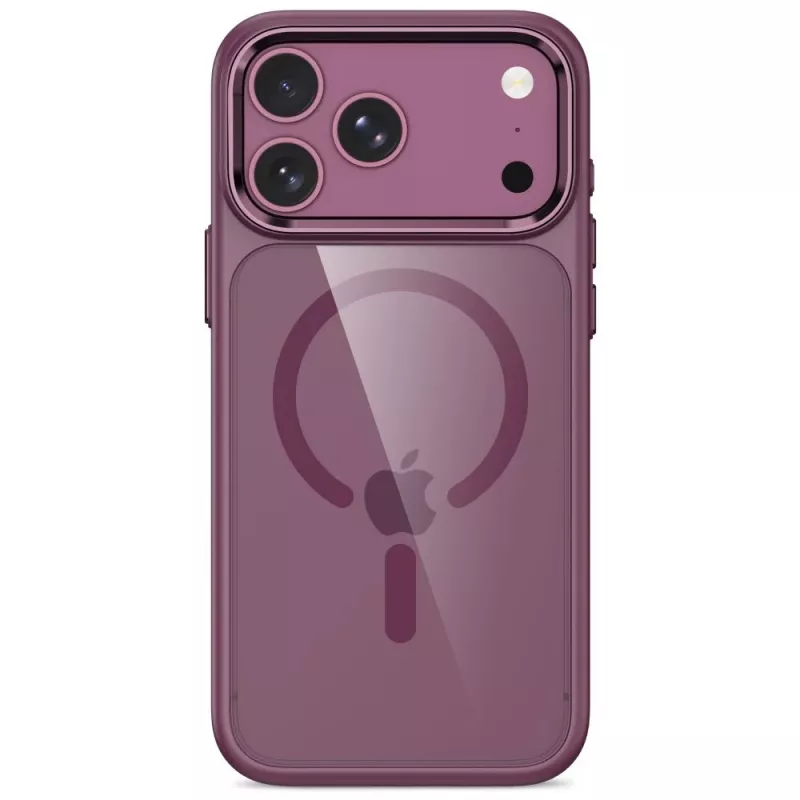 Tech-Protect Magmat MagSafe transparante case voor iPhone 17 Pro Max / 18 Pro Max - donker kersrood