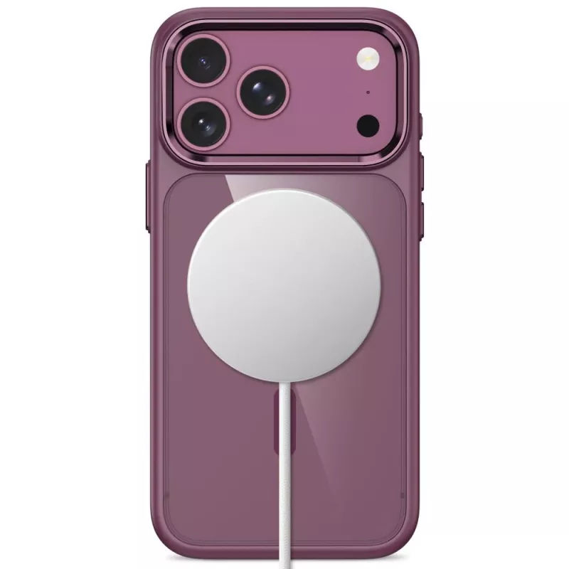 Tech-Protect Magmat MagSafe transparante case voor iPhone 17 Pro Max / 18 Pro Max - donker kersrood