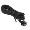 Akyga AK-OT-04S rubberen netkabel H05RR-F 3 x 1,5 mm², CEE-7/7-stekker naar open uiteinde, 5 m, zwart