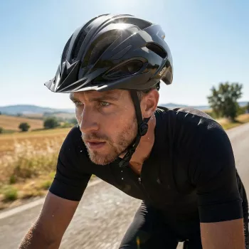 Kask Speed glanzend zwarte helm met LED-licht, maat M (54-58 cm) van Vayox