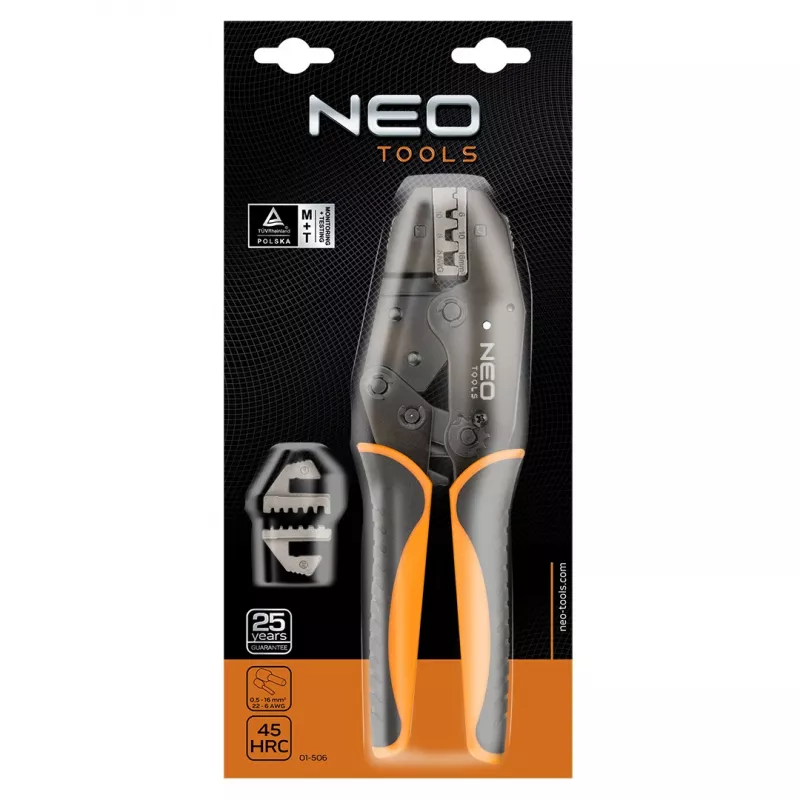 NEO TOOLS adereindhuls-krimptang 0,5-16 mm² (22-6 AWG)