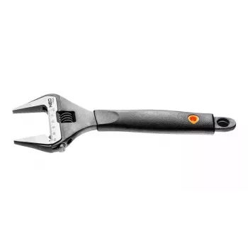 Neo Tools 250 mm verstelbare schroefsleutel, 0-50 mm spanwijdte, chroom-vanadiumstaal, gefosfateerd, DIN 3117