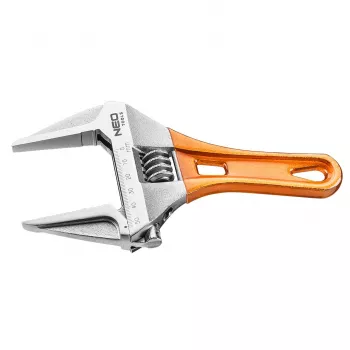 NEO TOOLS verstelbare korte schroefsleutel 185 mm, 0-53 mm bekopening, chroom-vanadiumstaal, DIN 3117