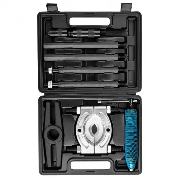 NEO TOOLS hydraulische 3-armige trekker 10 ton met handpomp, 250 mm spanwijdte, chroom-vanadium armen, kunststofkoffer (TOP-11-847)