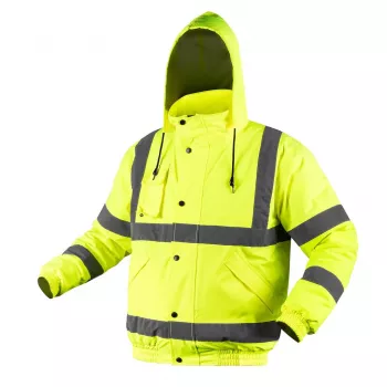 NEO TOOLS licht geïsoleerde veiligheids-bomberjack voor werkkleding, fluoriserend geel, maat XXL