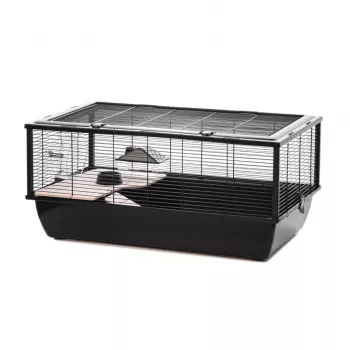 INZ INTER-ZOO Bob + Wood kleinveehok zwart 780x480x360 mm
