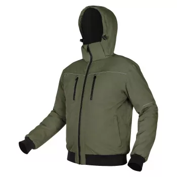 NEO TOOLS geïsoleerd jack met capuchon OUTDOOR, groen, maat XXL