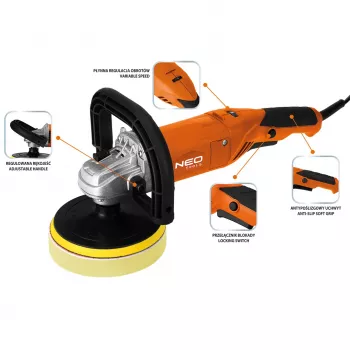 NEO TOOLS 04-701 roterende polijstmachine 900W 150mm met variabele snelheid en zachte aanloop