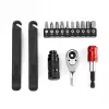 ROCKBROS fiets noodreparatieset - 16-in-1 multitool, minipomp, bandenlichters, plakkers, zwart