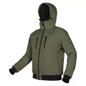 NEO TOOLS geïsoleerde jas met capuchon Outdoor, groen, maat XL