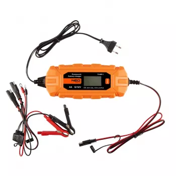 NEO TOOLS 11-891-1 automatische acculader 4A/70W voor 6V/12V lood-zuur, AGM & GEL accu's (3-120Ah)