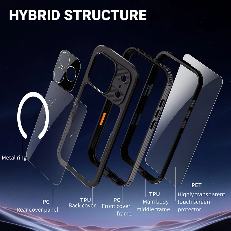Crong Seal Cover IP68 waterdichte hoes voor iPhone 17 Pro (zwart)