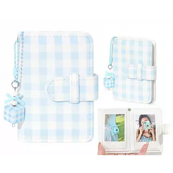 LOVEINSTANT zakfotoalbum voor 28 Instax Mini & Zink foto's, ruitblauw