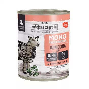 WIEJSKA ZAGRODA Mono Puppy lam - natvoer voor honden - 800g