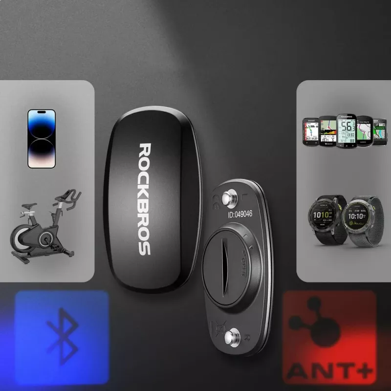 Rockbros HRM812 hartslag borstband Bluetooth ANT+ IP67 zwart