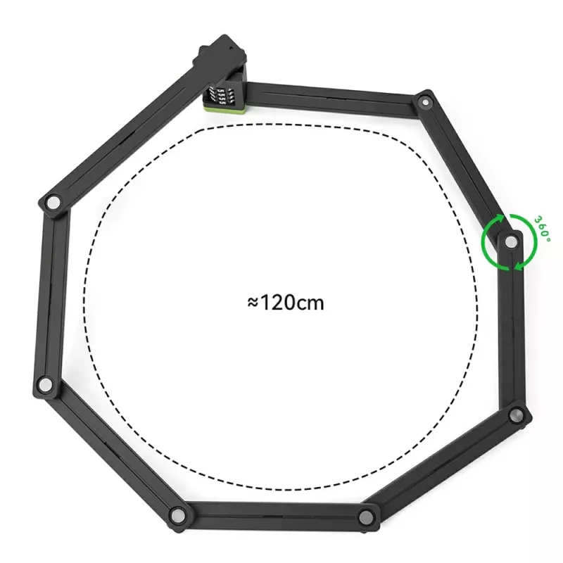 ROCKBROS 829 opvouwbaar cijferslot voor fiets, zwart