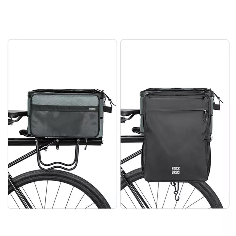 Rockbros A30 ROAD TO SKY opvouwbare bagagedragertas 15-30L grijs