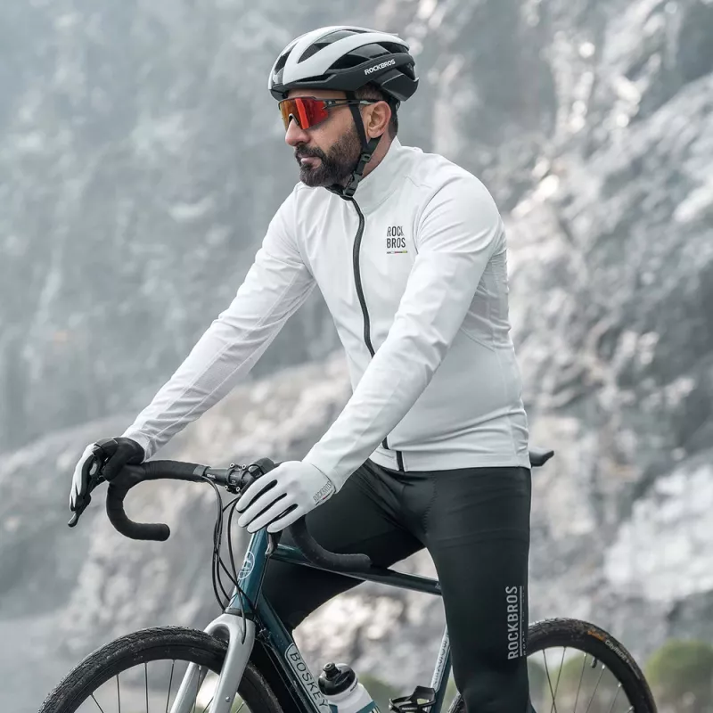 ROCKBROS TLWT001 ROAD TO SKY winddichte geïsoleerde fietshoodie L - wit