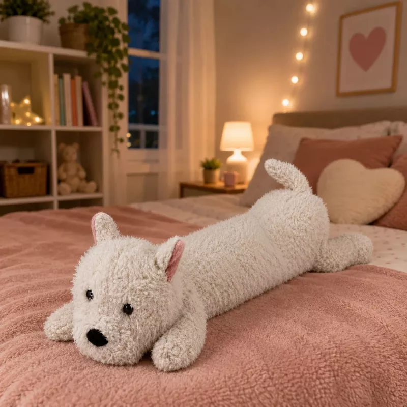 LEAN TOYS West Highland pluchen hond knuffeldier wit 60 cm
