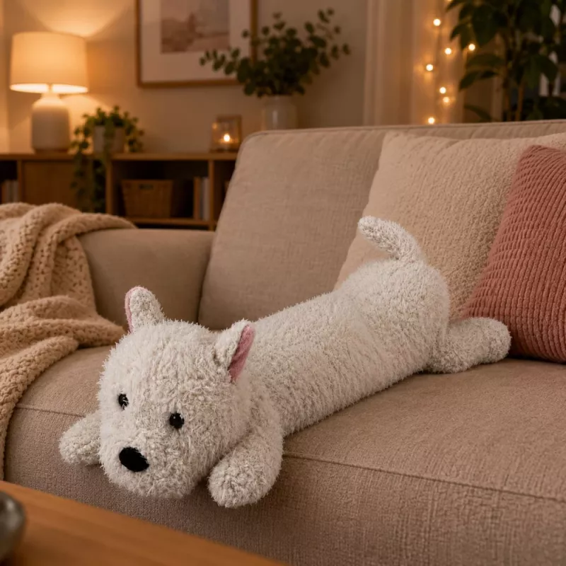 LEAN TOYS West Highland pluchen hond knuffeldier wit 60 cm