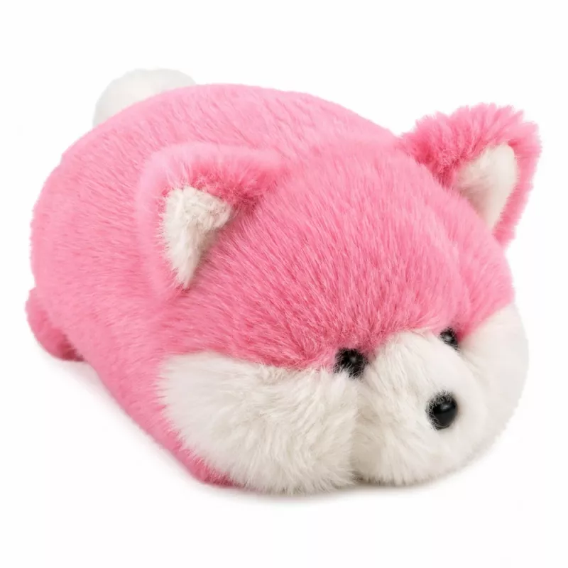 LEAN TOYS pluchen vos knuffeldier, roze zachte vacht, 16 cm