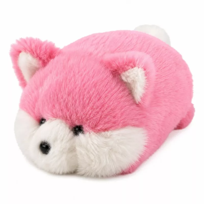 LEAN TOYS pluchen vos knuffeldier, roze zachte vacht, 16 cm