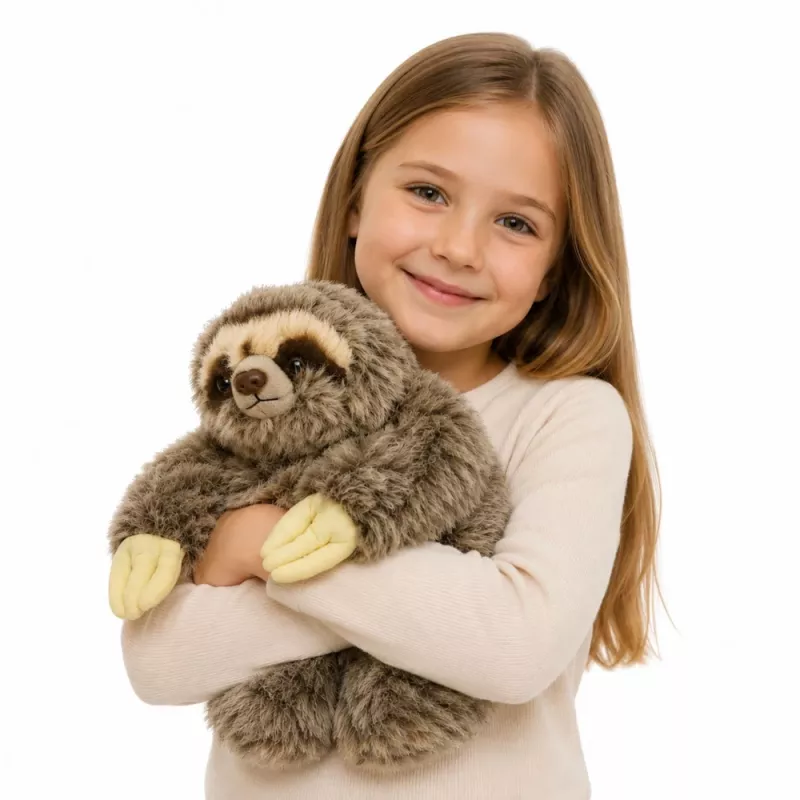 LEAN TOYS realistisch luiaard knuffeldier met klittenbandpoten 34 cm