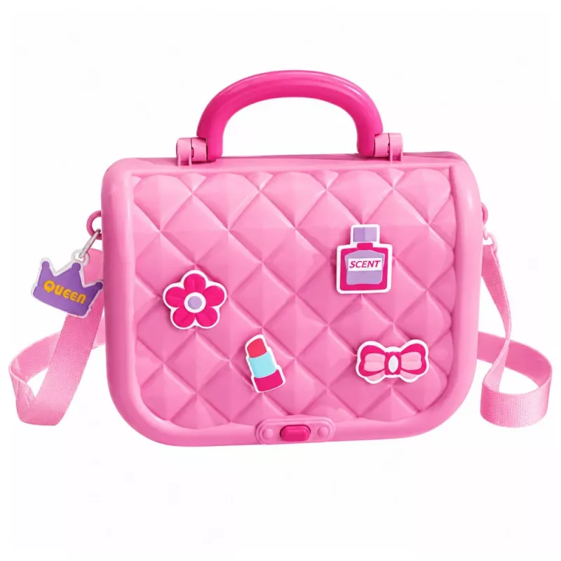 LEAN TOYS draagbare 2-in-1 beautyset met etui, spiegel, cosmetica en accessoires, roze
