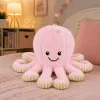 LEAN TOYS pluchen octopus met zuignap, roze, 16 cm