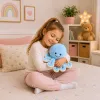 LEAN TOYS pluchen octopus knuffeldier met elastische tentakels blauw 30 cm