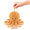 LEAN TOYS pluchen octopus knuffeldier met elastische tentakels beige 30 cm
