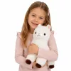 LEAN TOYS pluchen alpaca lama zachte vacht wit 38 cm
