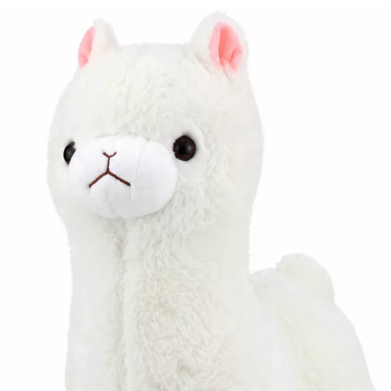 LEAN TOYS pluchen alpaca lama zachte vacht wit 38 cm