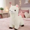 LEAN TOYS pluchen alpaca lama zachte vacht wit 38 cm