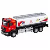LEAN TOYS tankwagen metaal aandrijving lichten geluiden rood en wit 1:40