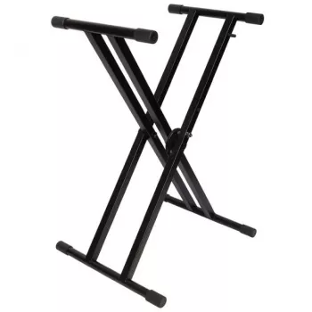 V-TONE DELUXE K1 dubbel verstevigd X-keyboardstatief, zwart, 45 kg draagkracht
