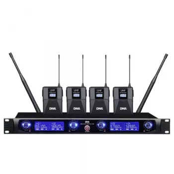 DNA Professional DNA WM4 draadloos microfoonsysteem met 4 handsenders UHF quad channel set