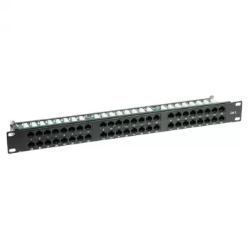 DELTA ENERGY SYSTEMS PP-48/RJ/6C 48-poorts Cat6 UTP patchpaneel, 1U 19-inch rackmontage, zwart